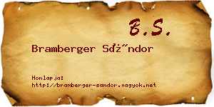 Bramberger Sándor névjegykártya